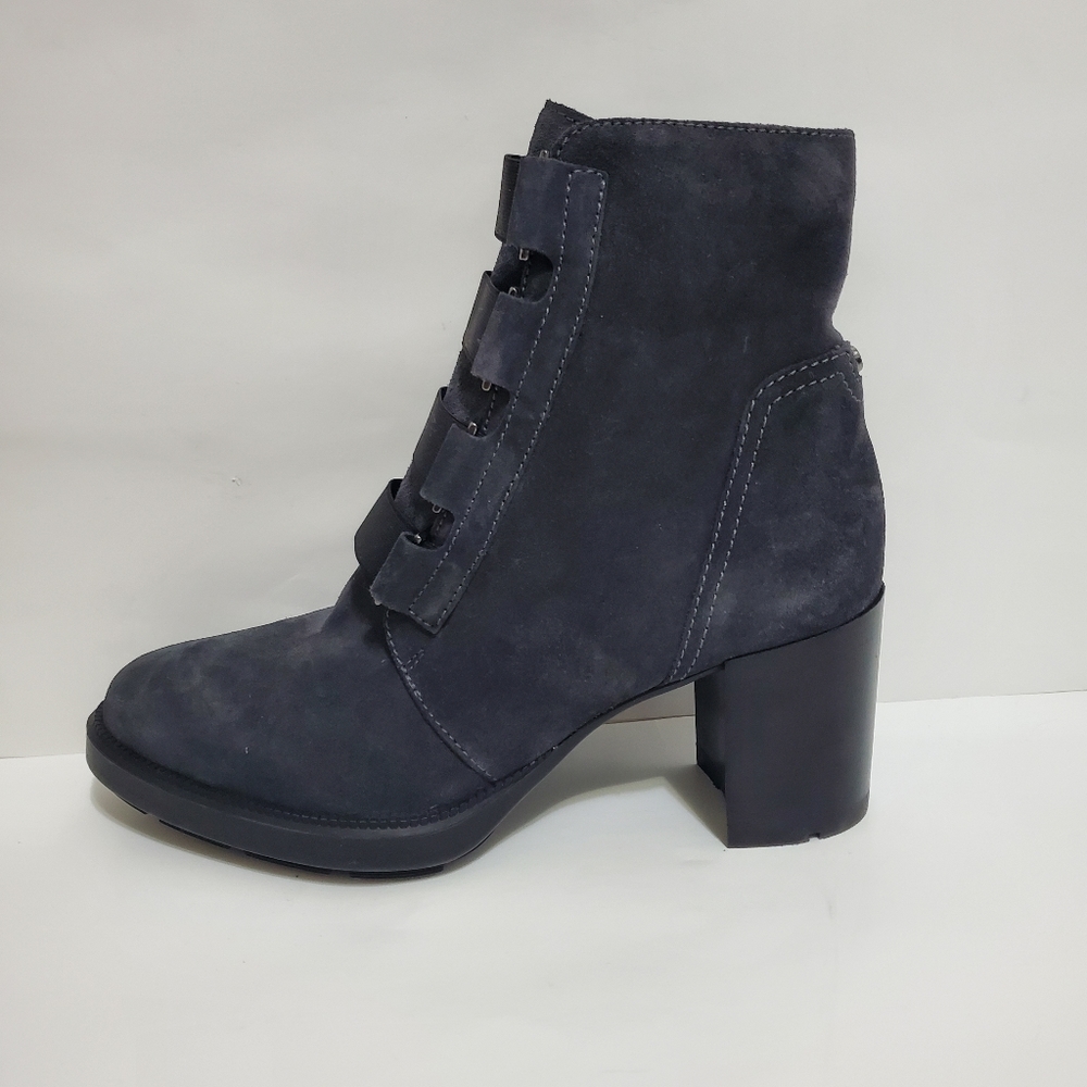 Aqautalia Indira Boot Gray Suede block heel ankle bootie side zip - Picture 11 of 16